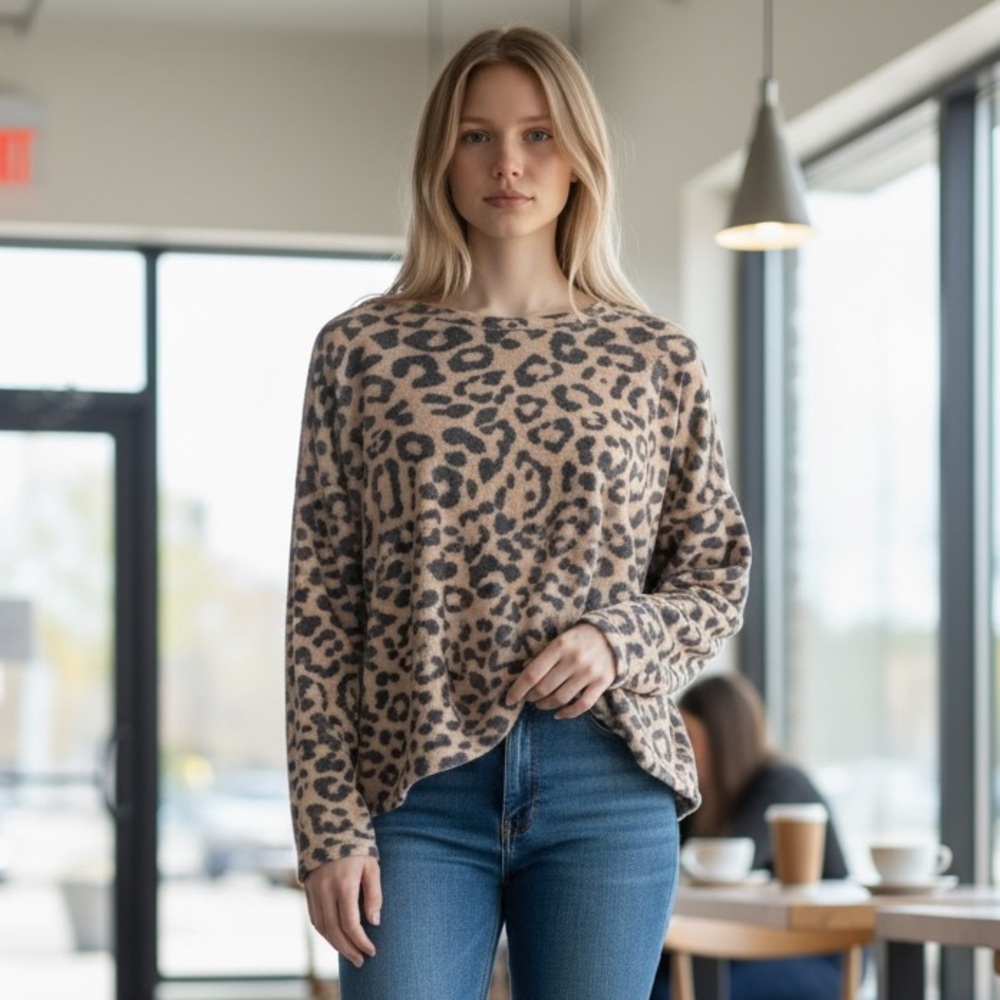 2/$25 By Together Leopard Print Day And Night Top
